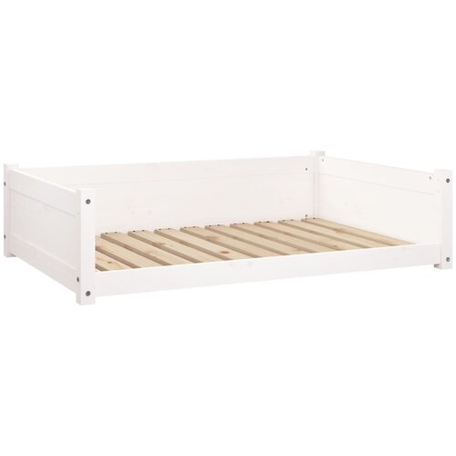  Krevet za pse bijeli 105,5x75,5x28 cm od masivne borovine Slike
