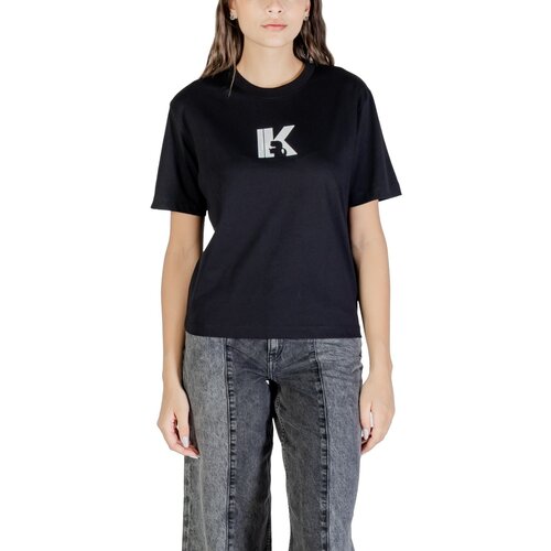 Karl Lagerfeld Majice s kratkimi rokavi KLJ REG K LOGO TEE A3W17094 Črna Cene