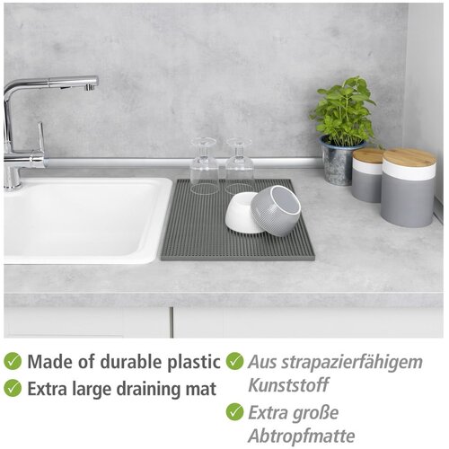 Wenko Siva gumijasta odcejalna podloga 40x30 cm Maxi &amp;ndash; Slike