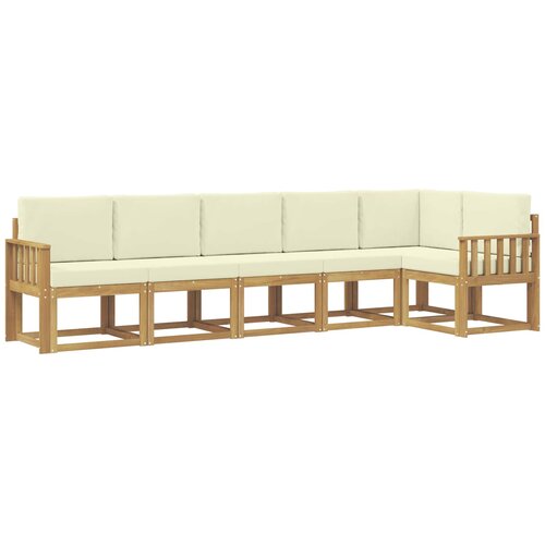 vidaXL Zunanja garnitura za sedenje 6 pcs Bela in krem Poliester, (5000279468) Cene