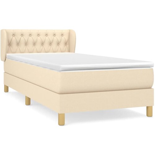 Maison Chic Box spring postelja - Vzmetna postelja z vzmetnico krem 90x200 cm blago SL895, (21889671) Slike