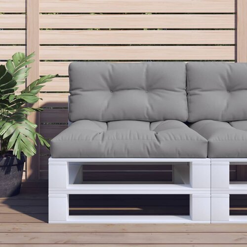  Jastuci za palete 2 kom sivi od tkanine Siva 50 x 50 x 12 cm Slike