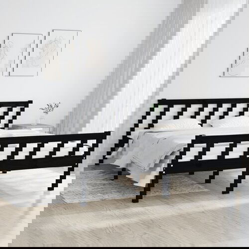 Furnova Posteljni okvir črn iz trdnega lesa 120x200 cm, (21942473) Slike