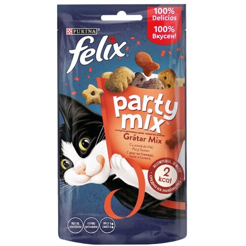 Felix Party Mix Mixed Grill, poslastica s okusom piletine, jetrice i puretine, 60 g Cene