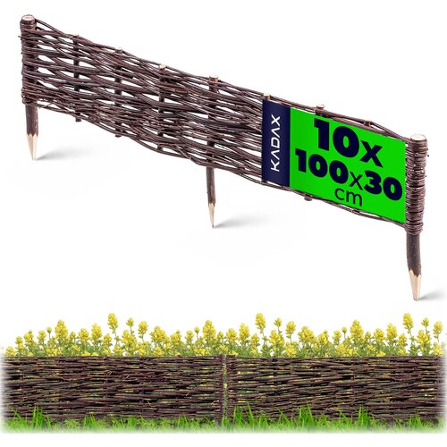 KADAX Vrtna palisadna ograja iz pletenega pletja, 100x30 cm, komplet 10 kosov, (5000358119) Cene