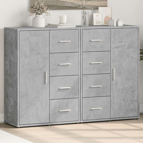 VidaXL Komoda 2 kom siva boja betona 60x31x84 cm od konstruiranog drva Slike