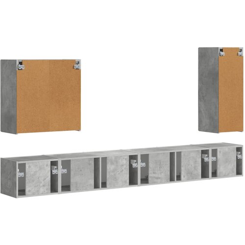  Set zidnog ormarića za TV Zidne 6 pcs Betonski sivi Slike