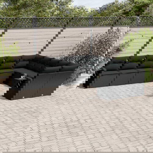 vidaXL 10-dijelni set vrtnih sofa s jastucima crni od poliratana Cijene