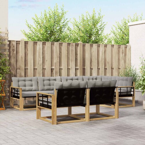  Set vanjskih sofa 7 pcs Bijela i svjetlosiva Cene