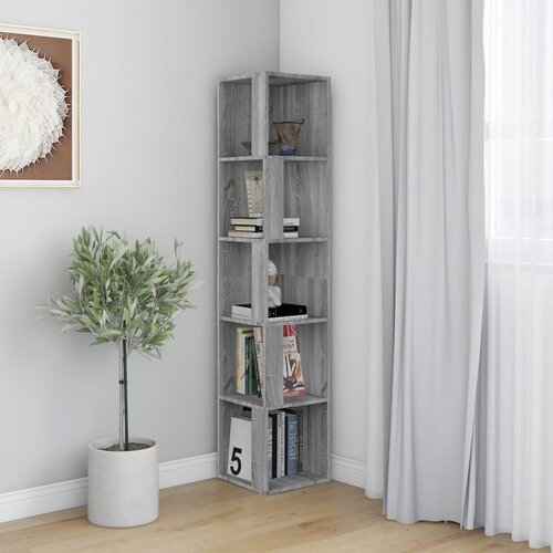 vidaXL Kotna omarica siva sonoma 33x33x164,5 cm inženirski les Cene