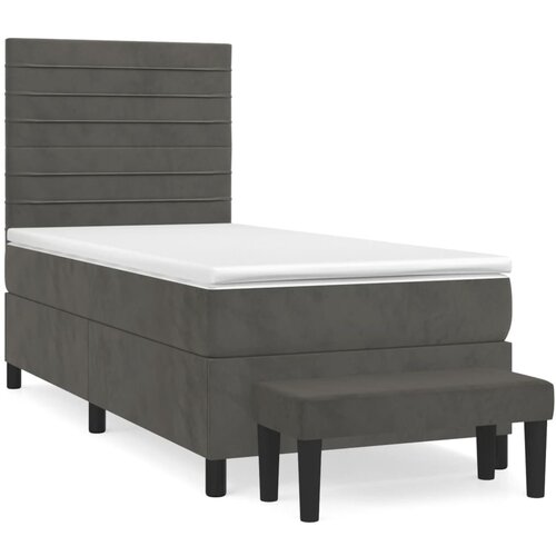 Maison Chic Box spring postelja - Vzmetna postelja z vzmetnico temno siva 80x200 cm žamet SL1626, (21909081) Cene