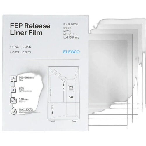 Elegoo film mars 4 fep 5 komada - transparent Slike