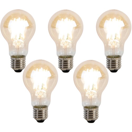 LUEDD Komplet 5 zatemljivih LED žarnic E27 Kelvin A60 Goldline 8W 806lm 2000-2700K Cene