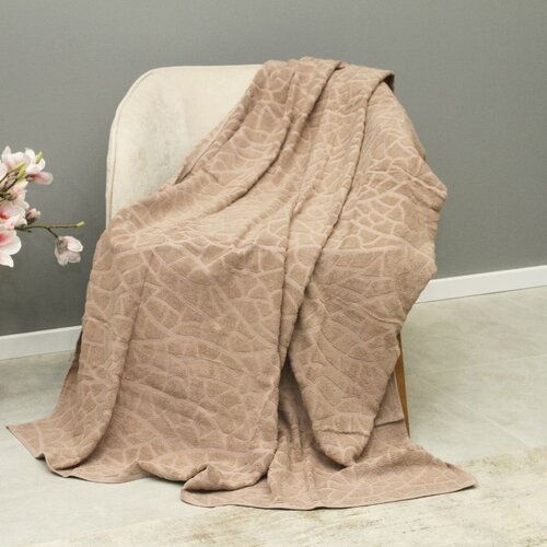 Dekordom frotir prekrivač stone 200x210 - light brown Cene
