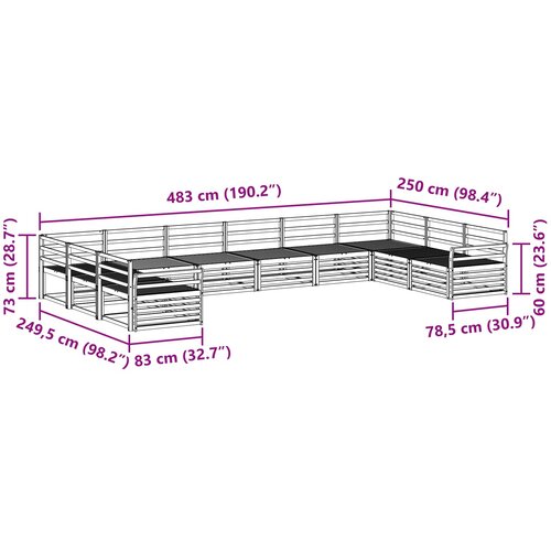  Setovi sofa 9 kom. Prirodna Čvrsto drvo akacije Slike