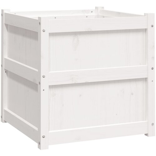 Maison Chic Vrtno cvetlično korito - Cvetlični Lonec belo 60x60x60 cm trdna borovina, (21790367) Cene
