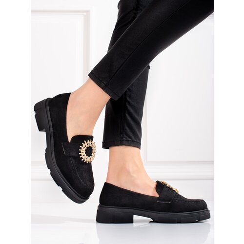SHELOVET Suede women's shoes black Slike