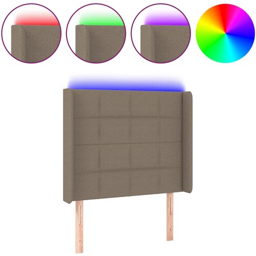 Maison Chic led posteljno vzglavje - vzglavna omarica - nočna omarica taupe 93x16x118/128 cm blago, (21706114) Slike