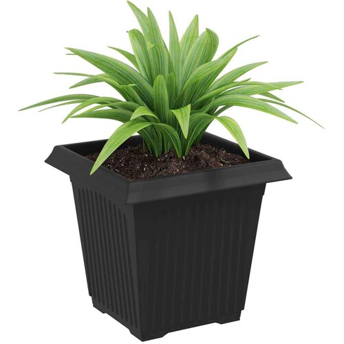  Kvadratna saksija za cvijeće 24 pcs Crna 16 x 16 x 14 cm - Crna 16 x 16 x 14 cm 24 Slike