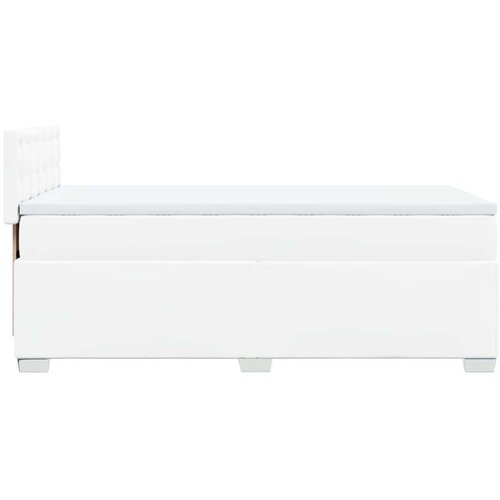 VidaXL Krevet s oprugama i madracem bijeli 90 x 190 cm od umjetne kože Slike