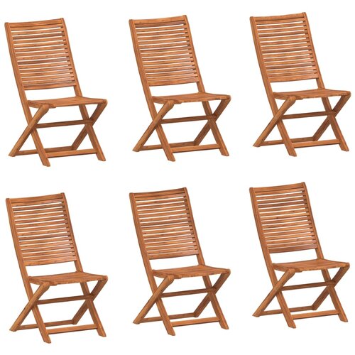 VidaXL Zložljivi vrtni stoli 6 kosov 51x66x95 cm trdna akacija, (21410383) Slike