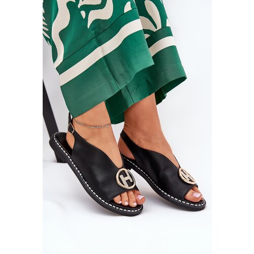 Boto Flat Elegant Sandals With Decoration Black Iseliria Slike