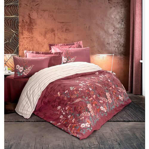 vina - claret red claret red ranforce double quilt cover set Slike