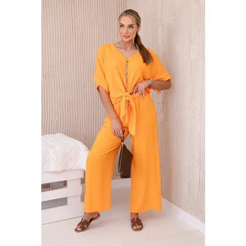 Kesi Set of bright orange blouse and trousers