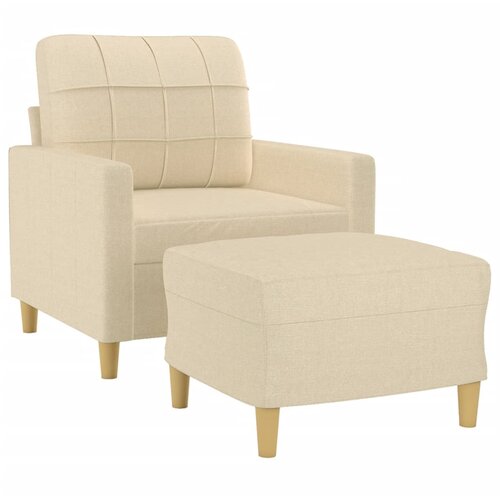  Fotelja s tabureom krem 60 cm od tkanine Slike