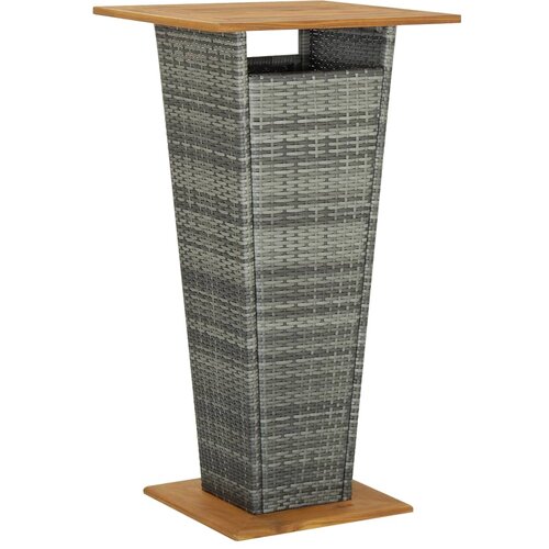 VidaXL Barski stol sivi 60x60x110 cm poliratan i masivno drvo bagrema Slike