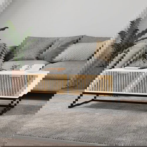 VidaXL Stolić za kavu bijeli 80x40x35 cm konstruirano drvo i željezo Slike