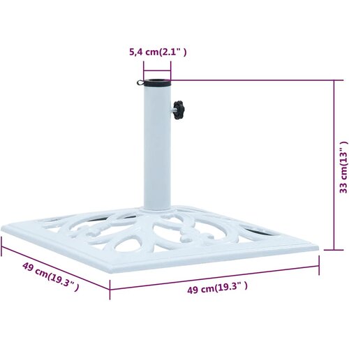  Stalak za suncobran bijeli 12 kg 49 cm od lijevanog željeza Slike