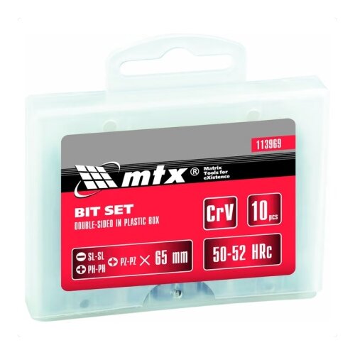 Mtx 113969 Set bitova 65mm , SL-SL, Ph-Ph, Pz-Pz, CrV čelik, dvostrani bitovi , 10 delova ( 113969 ) Cene