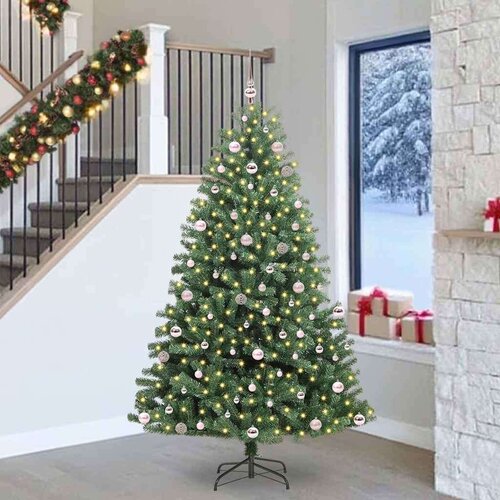 vidaXL Umjetno božićno drvce s nogom Zelena 240 cm PVC i metal Cijene