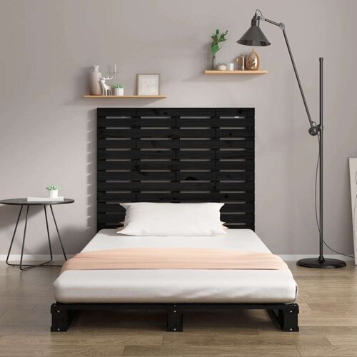  Zidno uzglavlje crni 81x3x91 5 cm od masivne borovine Slike