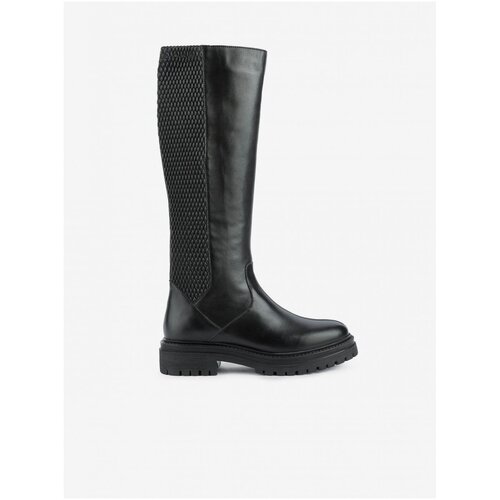 Geox Iridea Black Leather Boots - Womens Slike