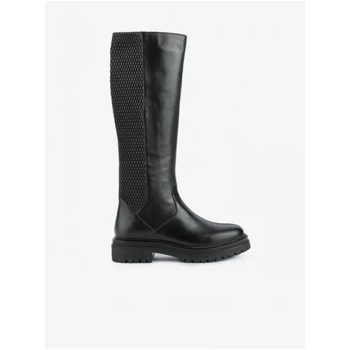 Geox Iridea Black Leather Boots - Womens