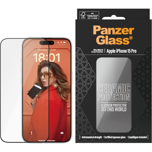 PanzerGlass iPhone 15 Pro za&amp;scaron;čitno steklo UWF WA, (21103979) Slike