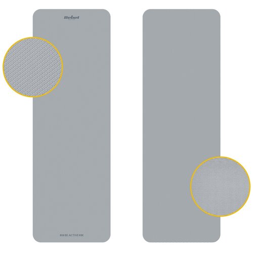 Rebel ACTIVE Strunjača (prostirka) za jogu, pilates i fitnes, 183x61 cm, debljina 1 cm, materijal TPE, siva boja, model RBA-3158-GY Slike