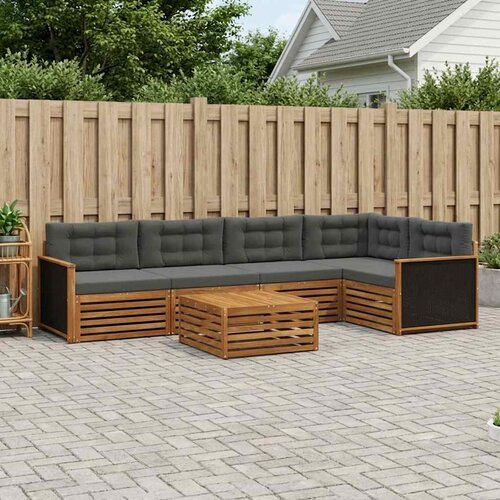  Set vanjskih sofa 6 kom. Prirodna i antracit Poliester Slike