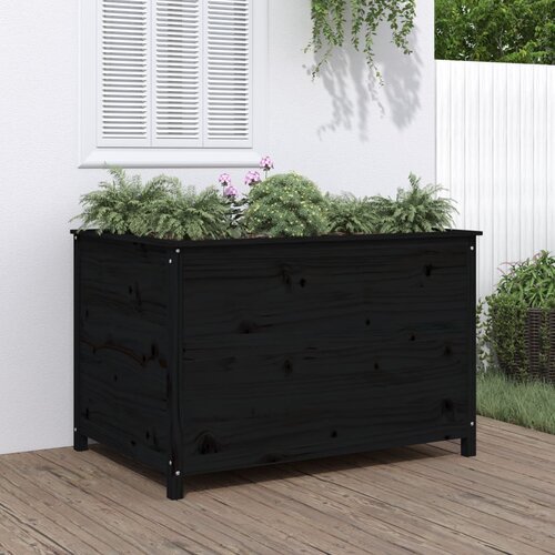 vidaXL Povišena vrtna gredica crna 119,5x82,5x78 cm masivna borovina Cene