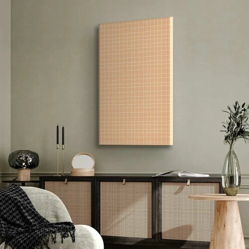  Slika - Waving Lines - Creamy Grid on a Noisy Pastel Background 80x120 Premium Print Slike