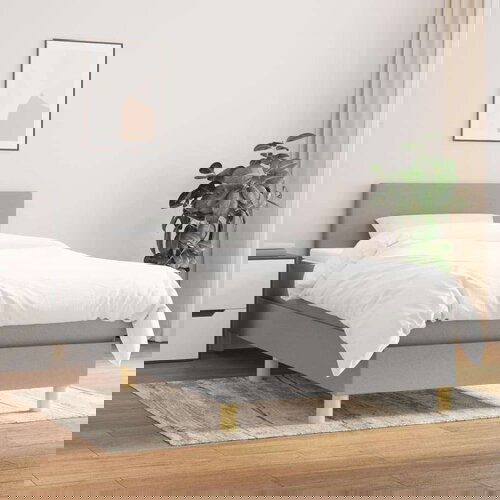  Box spring postelja z vzmetnico svetlo siva 90x200 cm blago, (20790478) Slike