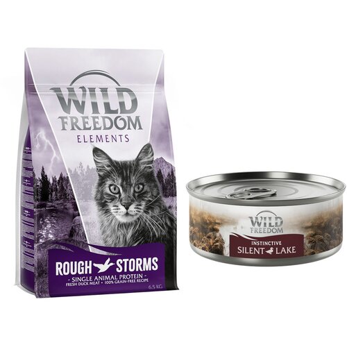Wild Freedom suha mačja hrana 6,5 kg + WF Instinctive mokra mačja hrana 6 x 70 g po posebni ceni! - Adult "Rough Storms" raca - recept brez žit 6,5 kg + Instinctive Silent Lake - raca 6 x 70 g Cene