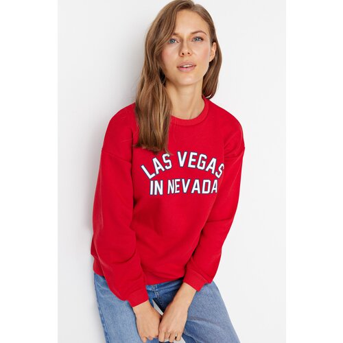 Trendyol Sweatshirt - Red - Relaxed fit Slike