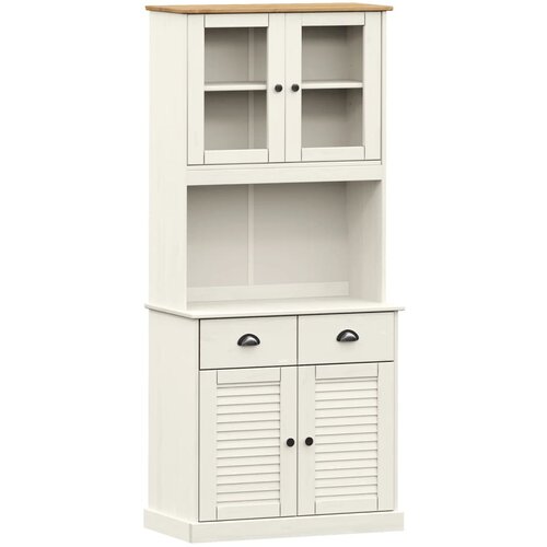 Maison Chic Visoka omara - Komoda - Predalnik VIGO bela 78x40x175 cm trdna borovina, (21722002) Cene