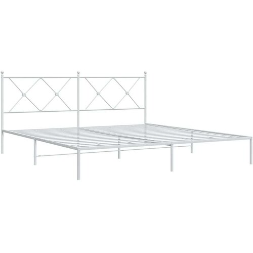 VidaXL metalni okvir za krevet s uzglavljem bijeli 180x200 cm Slike