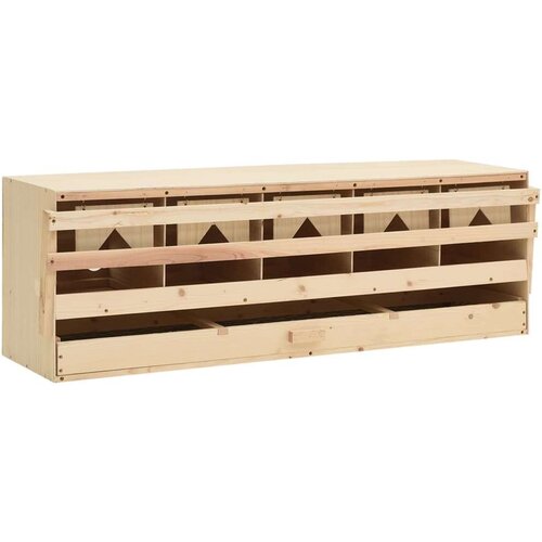  Gnijezdo za nesilice s 5 odjeljaka 117x33x38cm masivna borovina Slike