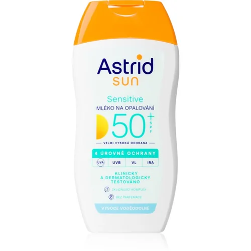 Astrid Sun Sensitive mlijeko za sunčanje SPF 50+ s visokom UV zaštitom 150 ml