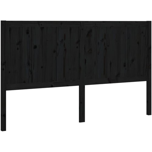  Uzglavlje za krevet crno 125,5 x 4 x 100 cm od masivne borovine Slike